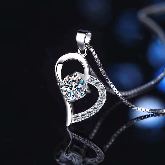 Heart Shaped  Moissanite Pendant Necklace