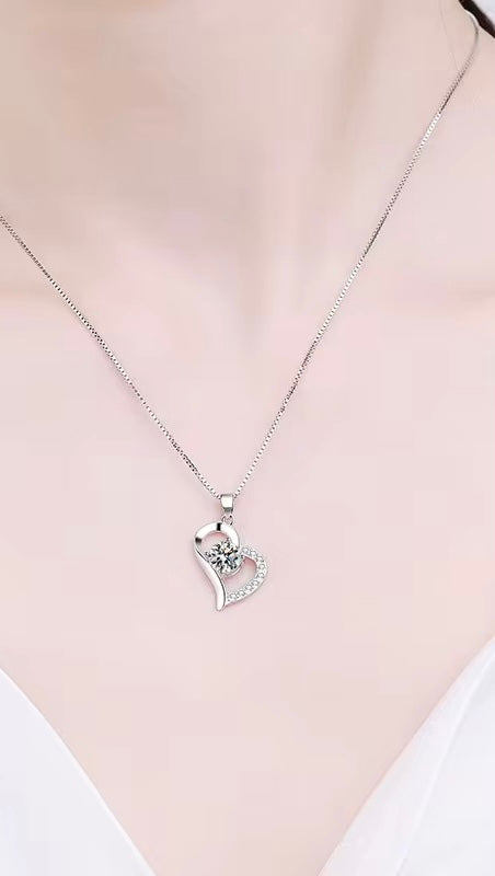 Heart Shaped  Moissanite Pendant Necklace