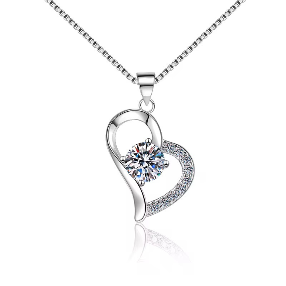 Heart Shaped  Moissanite Pendant Necklace