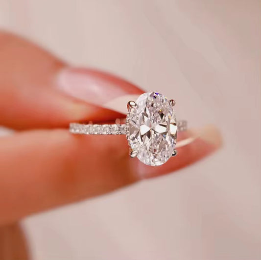 Oval Moissanite Ring - 2 Ct.