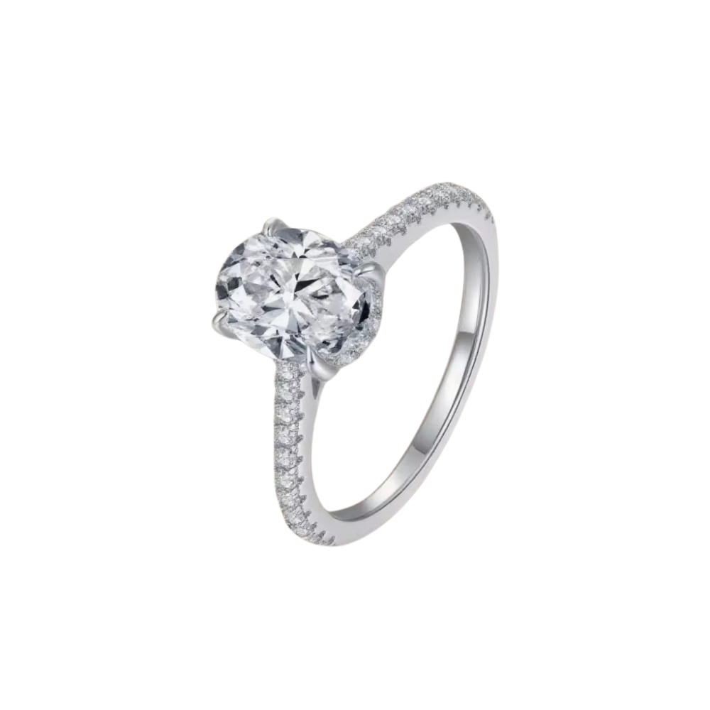 Oval Moissanite Ring - 2 Ct.