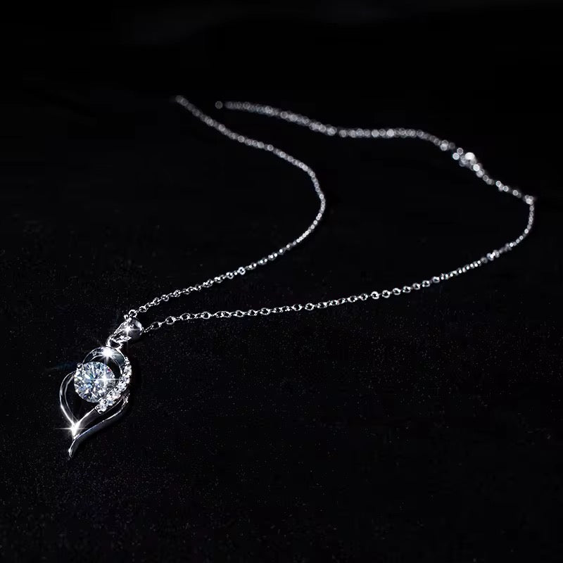 Heart Shaped  Moissanite Pendant Necklace